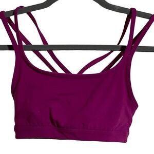 Athleta Strappy Purple Hyper Focus Padded Criss Cross Back Sports Bra XXS